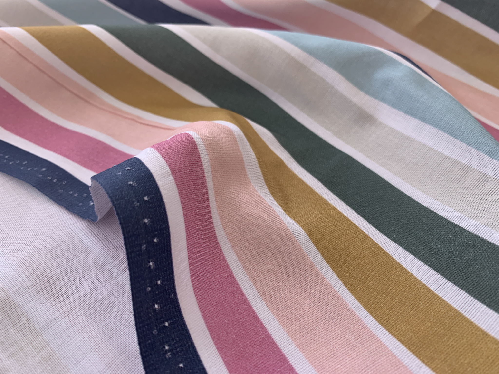 Organic Cotton Double Gauze Over the Rainbow Muted Stonemountain & Daughter Fabrics