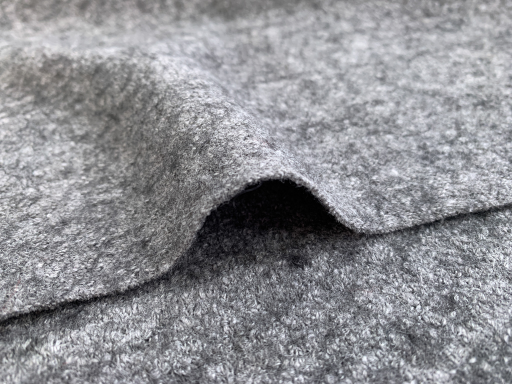 Boiled Wool/Viscose - Heathered Grey - Stonemountain & Daughter Fabrics