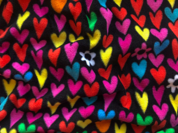 Double Sided Polar Fleece – Hearts & Flowers