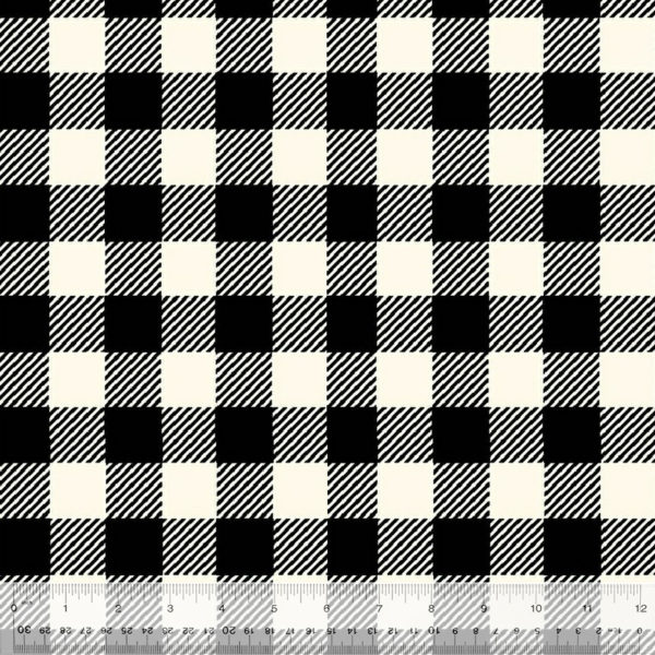 Double Sided Polar Fleece - Buffalo Plaid - Black/White