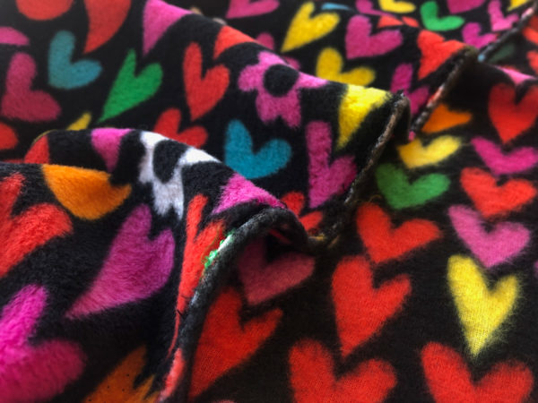 Double Sided Polar Fleece – Hearts & Flowers