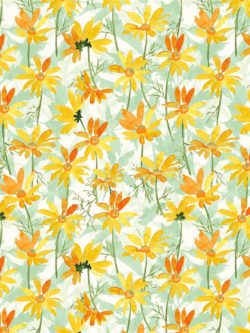 Quilting Cotton - Flower Shop – Daisies – Gold