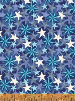 Quilting Cotton - Winter Town – Shine Bright – Blue