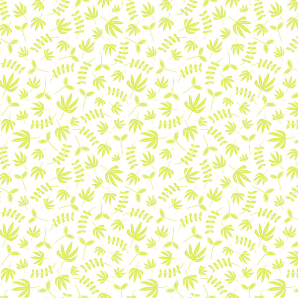 Quilting Cotton - Figo - Hand Stitched - Plants - White