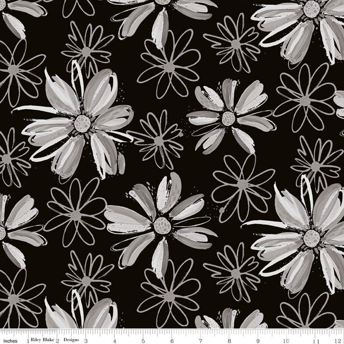 Designer Knit Cotton/Spandex Jersey - Flowers - Black - Stonemountain ...