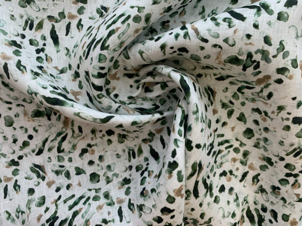 Digital Print Linen - Watercolor Speckles - Olive