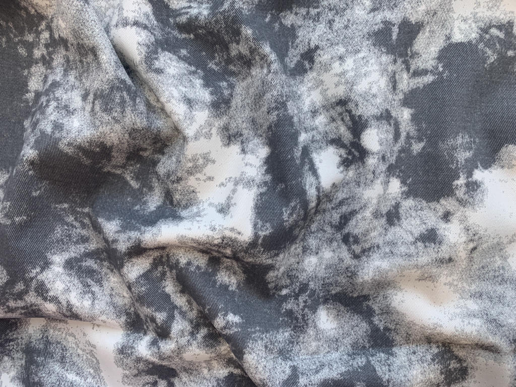 Printed Cotton Denim - Tie Dye - Grey - Stonemountain & Daughter Fabrics