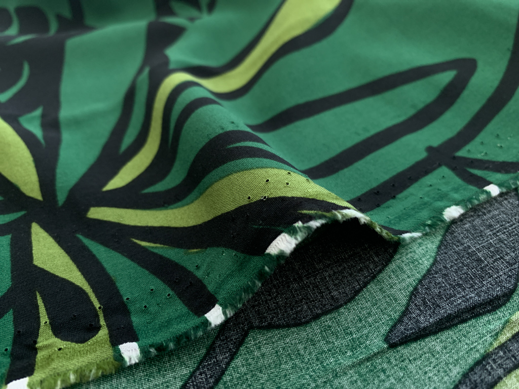 Rayon Voile - Jungle Cat - Green - Stonemountain & Daughter Fabrics