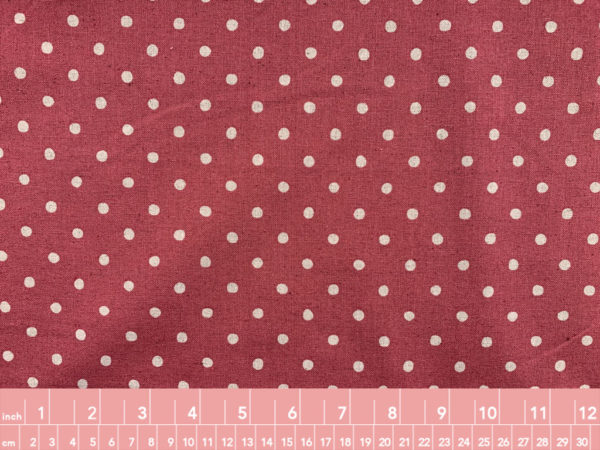 Cotton/Flax Canvas - Natural Dots - Rose