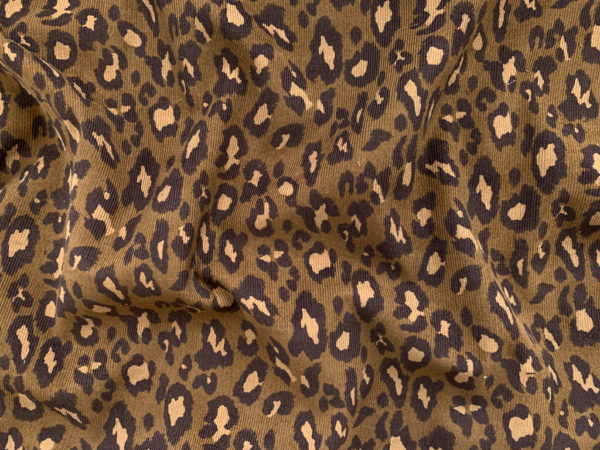 Hokkoh - Pinwale Cotton Corduroy - Leopard - Brown