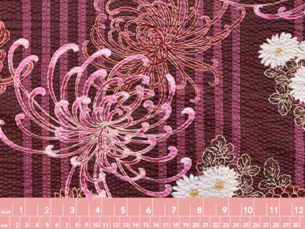 Hokkoh - Cotton Seersucker - Chrysanthemum - Maroon