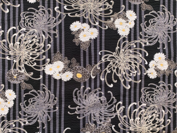 Hokkoh - Cotton Seersucker - Chrysanthemum - Black