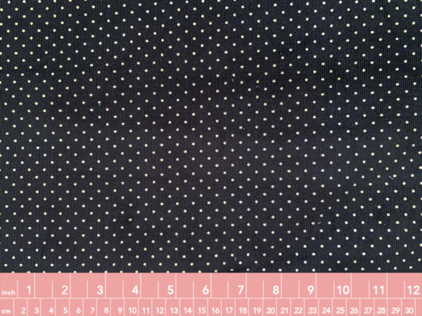 Hokkoh - Pinwale Cotton Corduroy - Small Polka Dots - Black