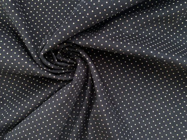 Hokkoh - Pinwale Cotton Corduroy - Small Polka Dots - Black