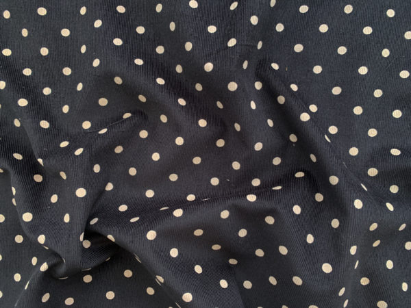 Hokkoh - Pinwale Cotton Corduroy - Medium Polka Dots - Black