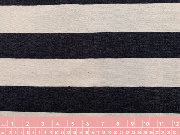 Hokkoh - Yarn Dyed Cotton Twill - Wide Stripe - Black/Natural