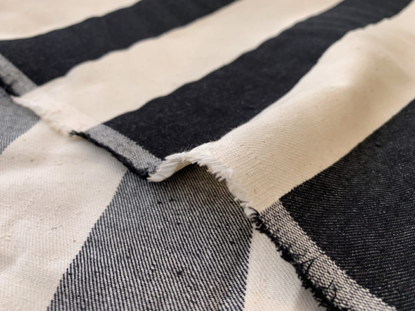 Hokkoh - Yarn Dyed Cotton Twill - Wide Stripe - Black/Natural