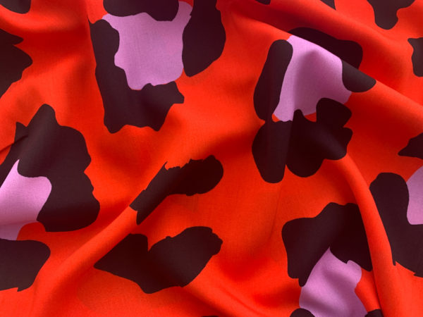 Viscose Poplin Print – Leopard Print - Red