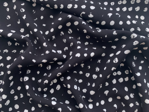 Rayon Voile - Distressed Dots - Black