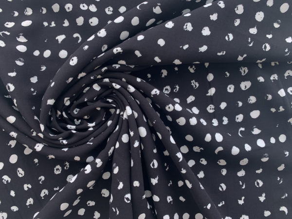 Rayon Voile - Distressed Dots - Black