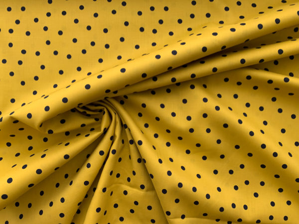 Kokka - Rayon/Cotton Lawn - Polka Dot - Yellow