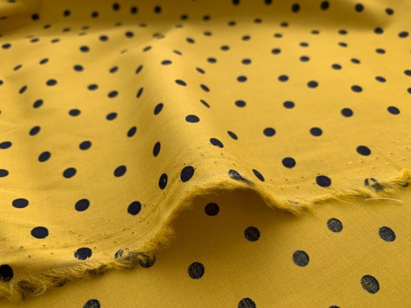 Kokka - Rayon/Cotton Lawn - Polka Dot - Yellow