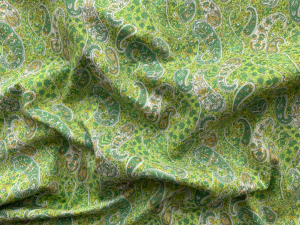 Kokka - Cotton Lawn - Paisley - Green