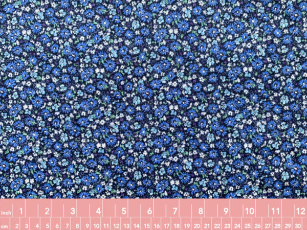 Kokka - Cotton Lawn - Mums - Blue