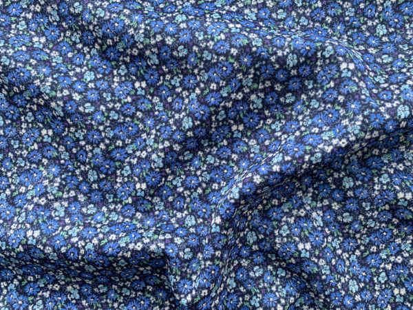 Kokka - Cotton Lawn - Mums - Blue