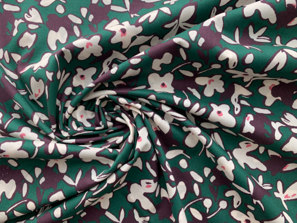 Hokkoh - Cotton Lawn - Abstract Flowers - Green