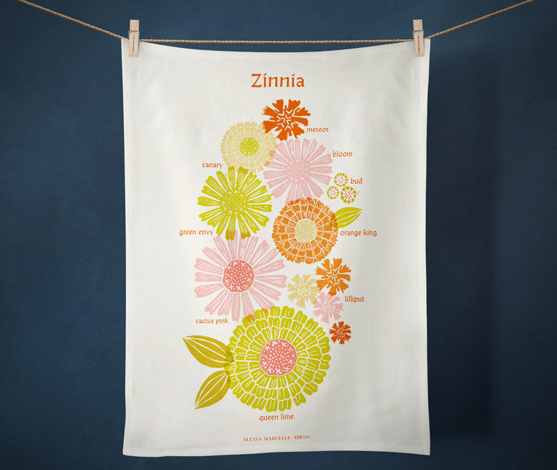 Ruby Star Society – 2021 Cotton Tea Towel – Zinnia