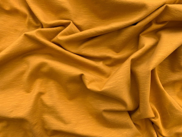 Textured Organic Cotton/Spandex Jersey - Ochre