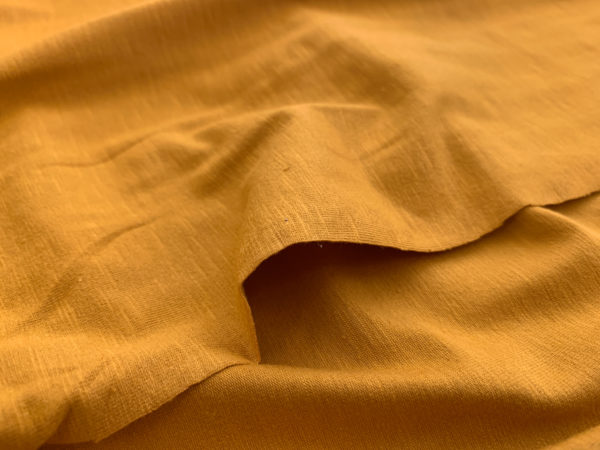 Textured Organic Cotton/Spandex Jersey - Ochre