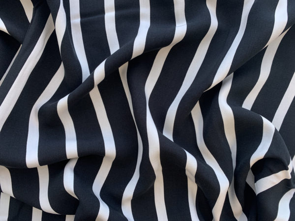 Viscose Poplin Print – Wide Stripe - Black