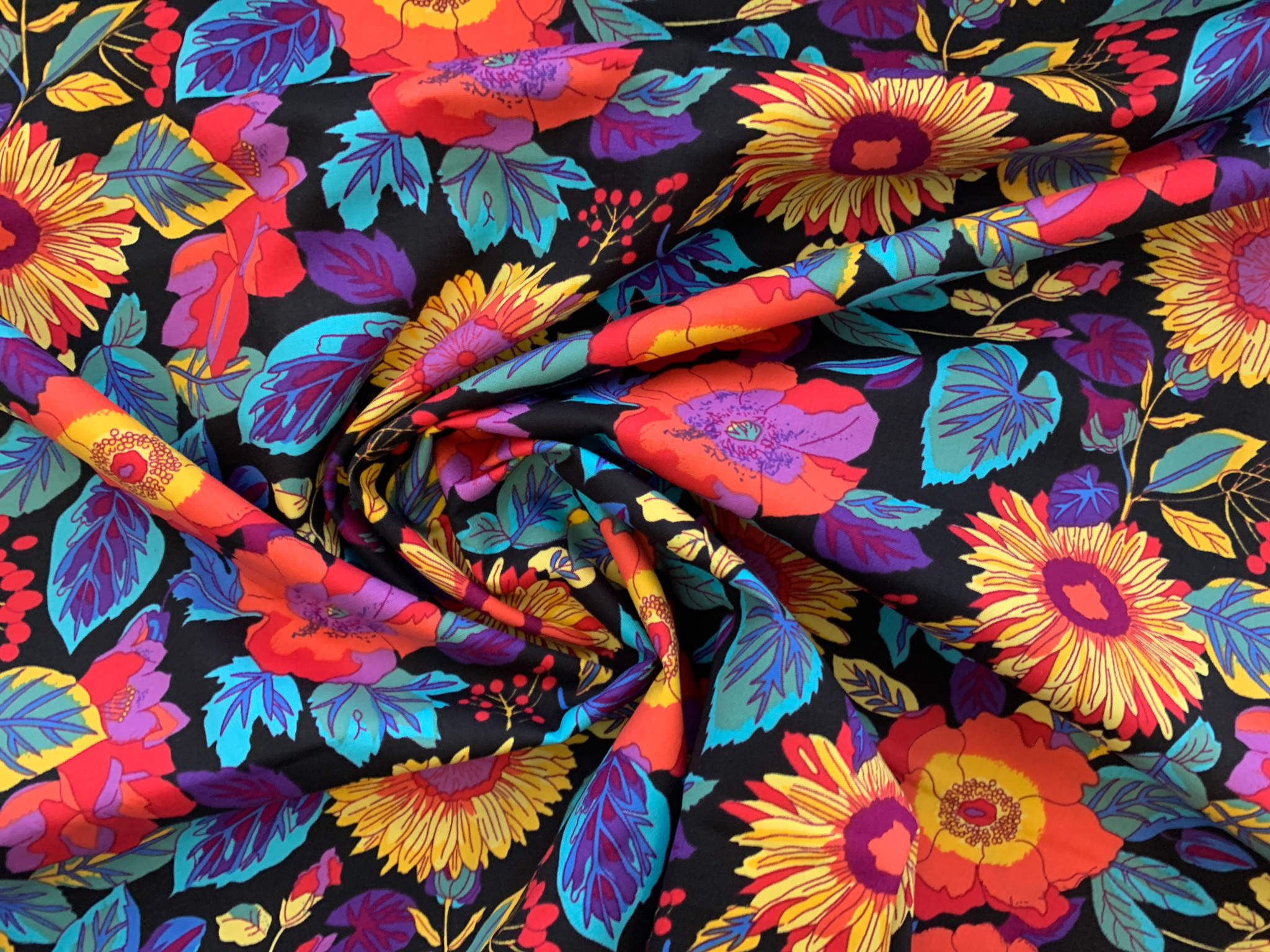 Cotton Voile Print - Evening Blooms - Stonemountain & Daughter Fabrics