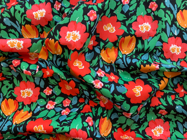 Cotton Poplin – Tulip Field – Red