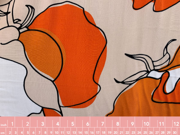 Viscose Poplin Print – Lisianthus - Orange