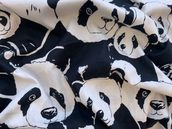 Cotton Poplin – Pandas – Black & White