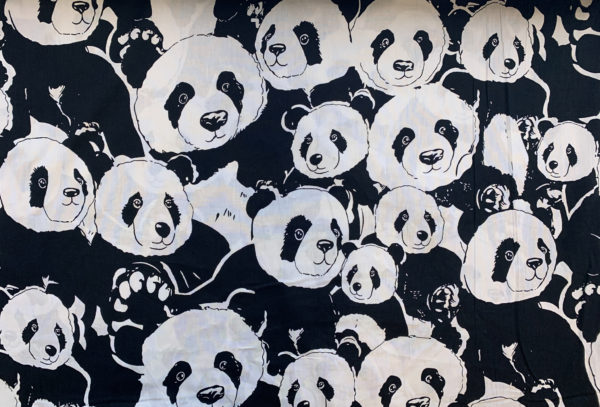 Cotton Poplin – Pandas – Black & White