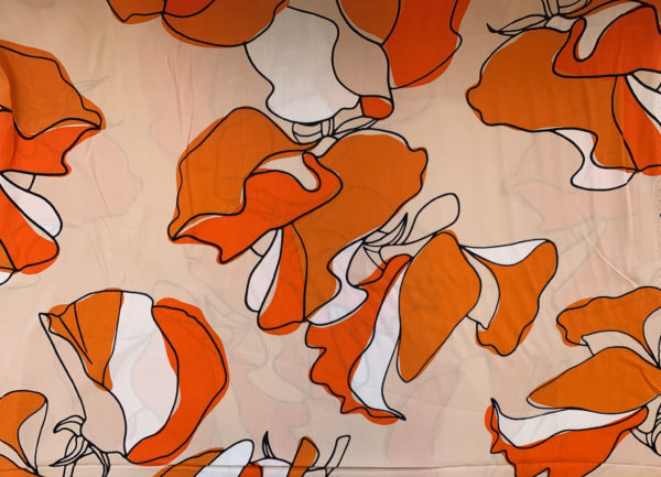 Viscose Poplin Print – Lisianthus - Orange