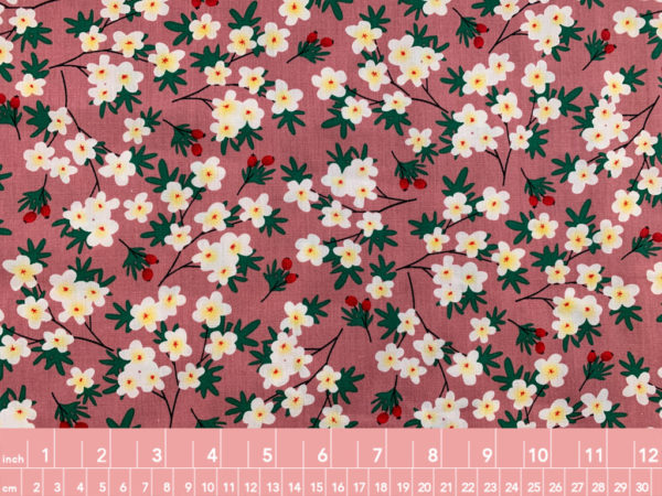 Cotton Poplin - Berries & Blooms - Pink