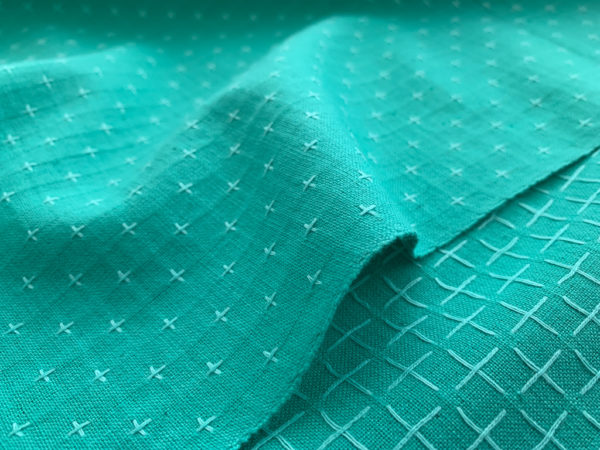 Textured Yarn Dyed Cotton - Cross Stitch - Aqua
