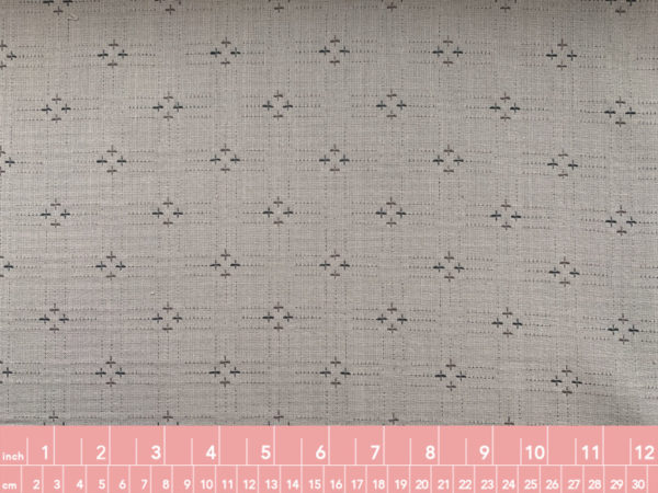 Textured Yarn Dyed Cotton - Four Crosses - Cloud