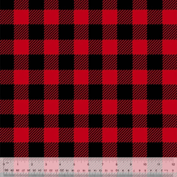 Double Sided Polar Fleece - Buffalo Plaid - Black/Red