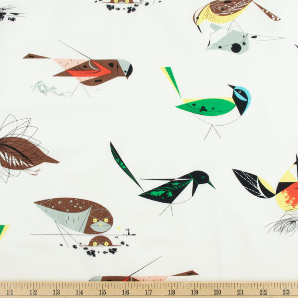 Birch – Organic Cotton Poplin – Western Birds – Cream