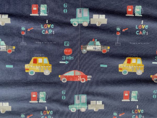 Avalana Cotton/Spandex Jersey - Cars - Blue *IMPERFECT*