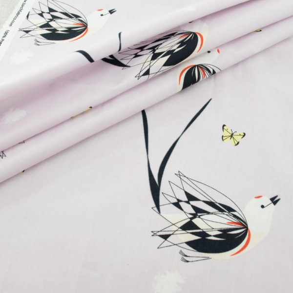 Birch - Organic Cotton Poplin - Scissortail Flycatcher - Lavender