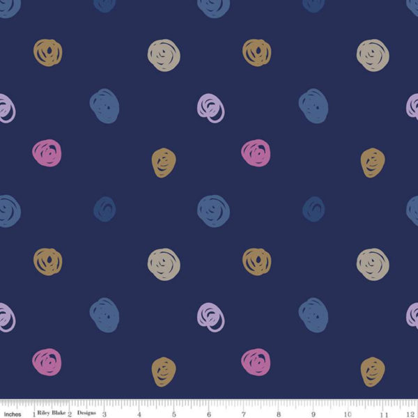Designer Knit Cotton/Spandex Jersey - Swirl - Midnight