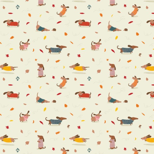 Quilting Cotton - Cotton Flannel - Sweater Weather - Dog Park - Cream