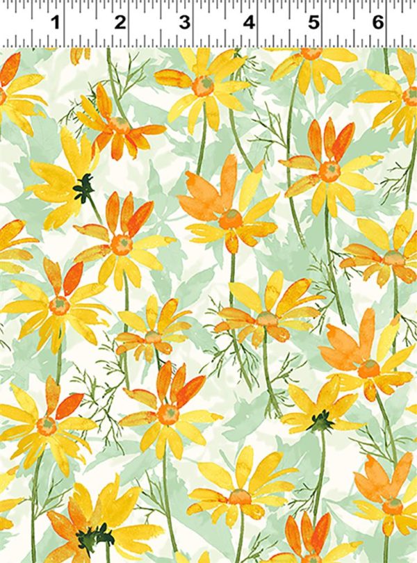 Quilting Cotton - Flower Shop – Daisies – Gold